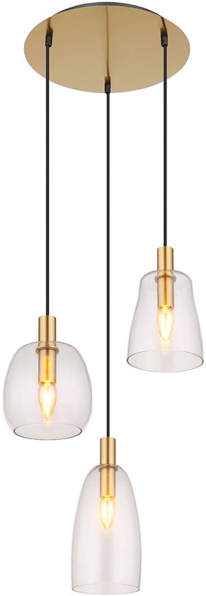Globo - Hängeleuchte - Garri - Messing - Glas - Ø 43cm - E14 - 15789-3HM