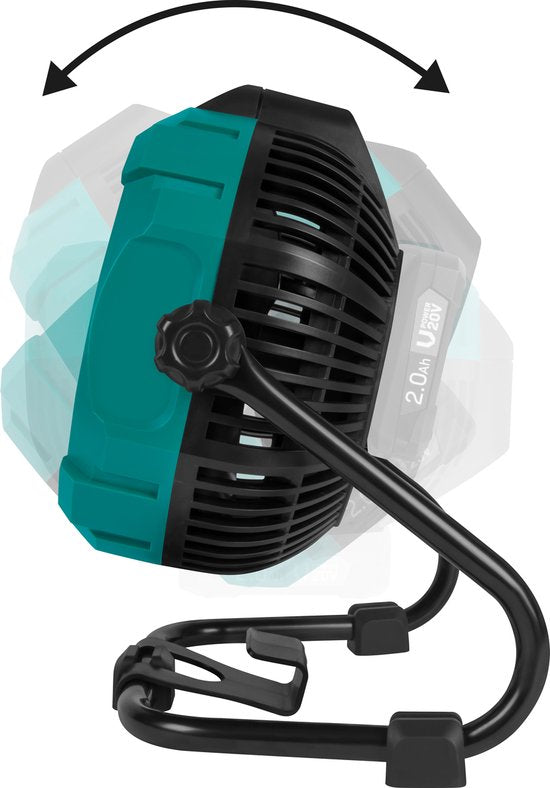 VONROC Fan 20V - für kabellosen und kabelgebundenen Einsatz - Inkl. Netzteil - Ohne Akku & Ladegerät