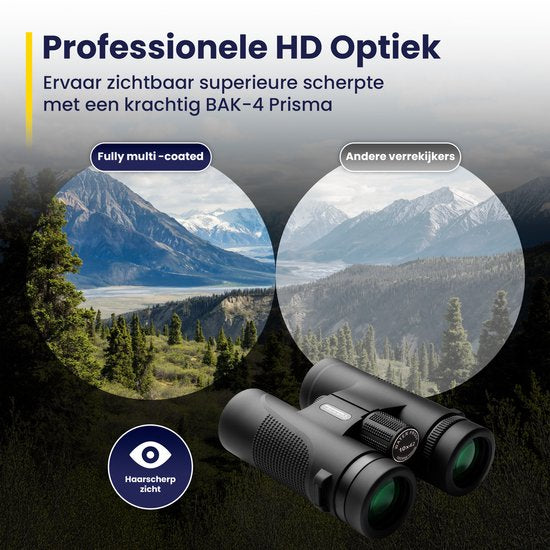 ODESSEY Premium Fernglas - mit Stativ, Etui, Wartungskit und Handyhalterung - 10x42 - FMC - BAK-4 - für Erwachsene und Kinder