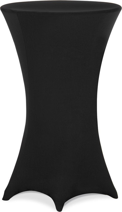 Deuba Bartable Rock Tischtuch Stretch 30°C Waschbar Ø 60 cm Schwarz