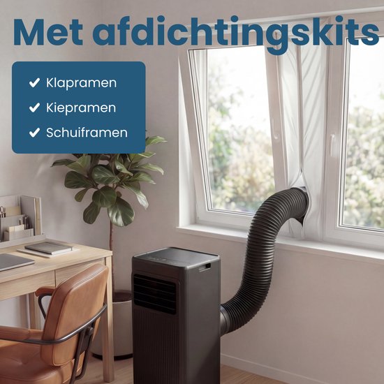Auronic Mobile Air Conditioner - 9.000 BTU - 3-in-1 - Klimaanlage mit 2 Fensterdichtungs-Kits - Ventilator - Luftentfeuchter - kühlt bis zu 25m² - Schwarz