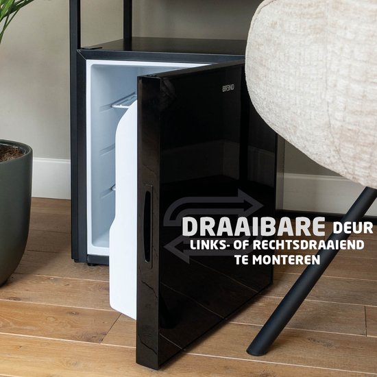 BREND BR-2240 Thermoelektrischer Mini-Kühlschrank - 44 Liter - Flüsterleise 35 dB - LED - Energieeffizient - Für Schlafzimmer, Büro oder Camping