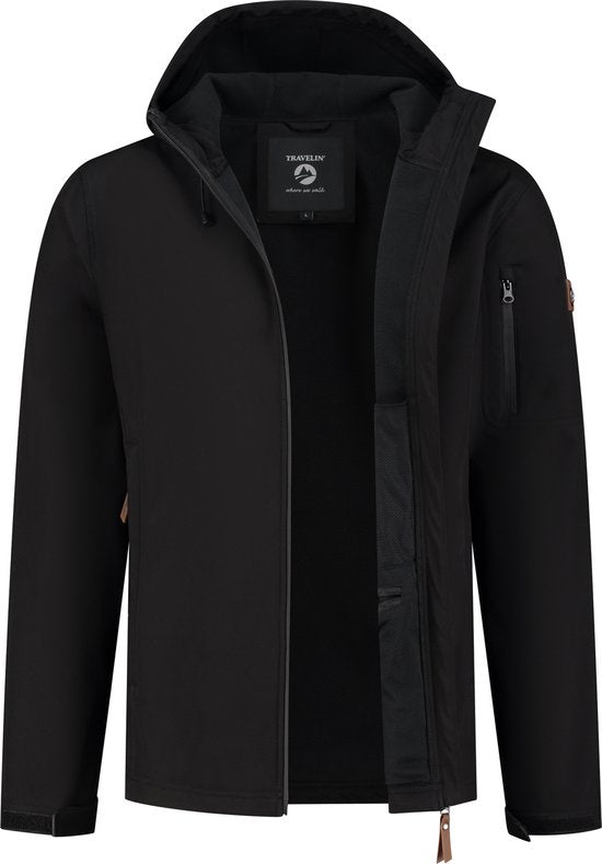Travelin' Jack Sverre Men - Softshell-Jacke für Männer - Fleece-Futter - Schwarz