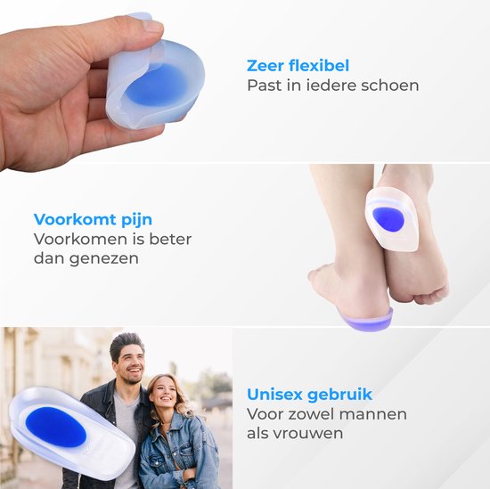 Nuvance - Fersensporn Einlagen - Fersenschützer - Einlagen - Fersensporn - 2 Stück für Größe 40-45 - Blau