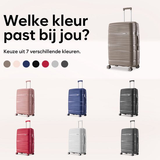 SKYCASES Travelin' Charm - 28-inch großer Reisekoffer - Zahlenschloss - 41x24x69 cm - 98L - leicht, wasserdicht & langlebig - Champagne V2