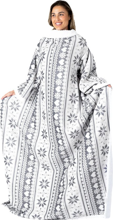 Fleecedecke mit Ärmeln - Kapuzendecke - Decke mit Ärmeln - Kapuzendecke - Snuggle - Hoodie - Huggle Hoodie - Fleecedecken - Plaid mit Ärmeln - TV-Decke - Damen und Herren - Erwachsene - 180x130 cm - Druck - Weihnachtsgeschenk