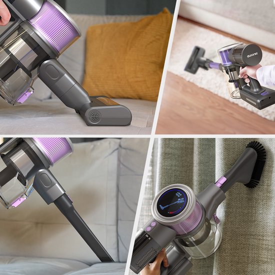 Auronic Stick Staubsauger - Kabellos - Beutellos - Akkubetrieben - Selbstständig - 350W - Extra Akku - Staubsauger - Grau/Lila