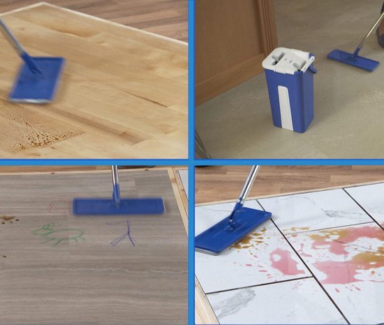 Livington Touchless Mop – auswringbares Wischsystem ohne Bücken – Wischmopp mit Eimer für einfache Reinigung und saubere Hände – Reinigungseimer 2,7 Liter