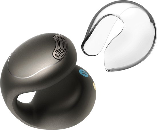 soundcore by Anker C40i Wireless Open-Ear Earbuds Black - Ohrhörer - Clip-on, flexibles Gelenkdesign, Tastensteuerung, leichter Komfort, stabiler Sitz mit anbringbaren Griffen, erweiterte Treiber für klaren Klang.