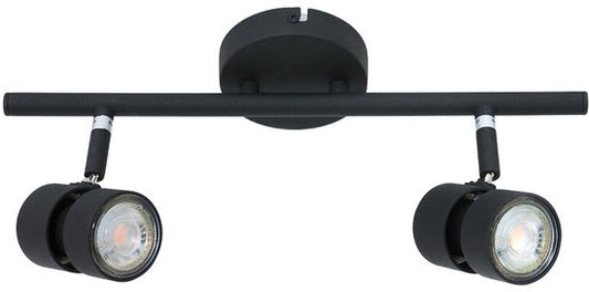 Spot Natasja 7902ZW – schwarzer 2-flammiger Spot aus Metall mit dimmbaren GU10-Fassungen für den Innenbereich in modernem Design