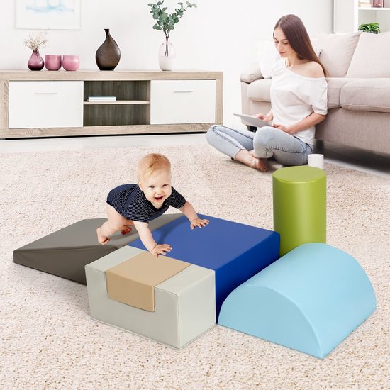 Coast 6-teilige weiche Bauklötze, große Bauklötze für Kinder, Riesenbauklötze, Schaumstoffbauklötze, braun
