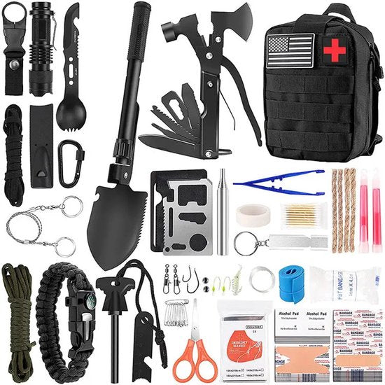 Garpex® Notfallpaket – Survival-Kit – Komplettes Überlebenspaket – Survival-Set – Camping-Set – Outdoor-Set – Erste-Hilfe-Set
