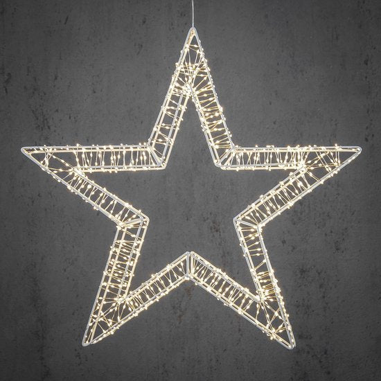 Luca Lighting Star Pendelleuchte mit warmweißer LED-Beleuchtung - Ø56 cm - Metall - Weiß