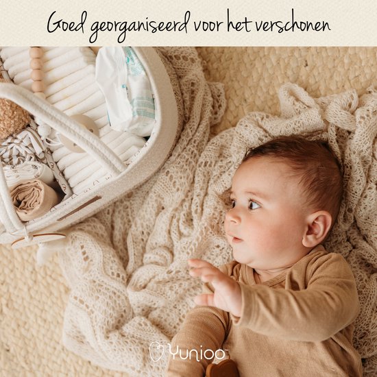 Yunioo Wickeltasche und Warenkorb │ Windelkorb für Baby-Zimmer-Zubehör │ Windel-Organisator │ Kinderzimmer-Aufbewahrungskorb │ Mutterschaft Geschenk Baby-Dusche │Spielzeug-Korb │ Braun