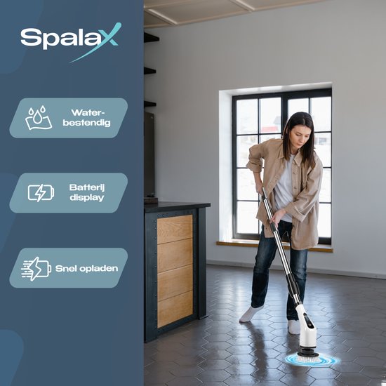 Spalax Elektrische Reinigungsbürste - Scheuerbürste - Schrubber - Schrubber mit Stiel