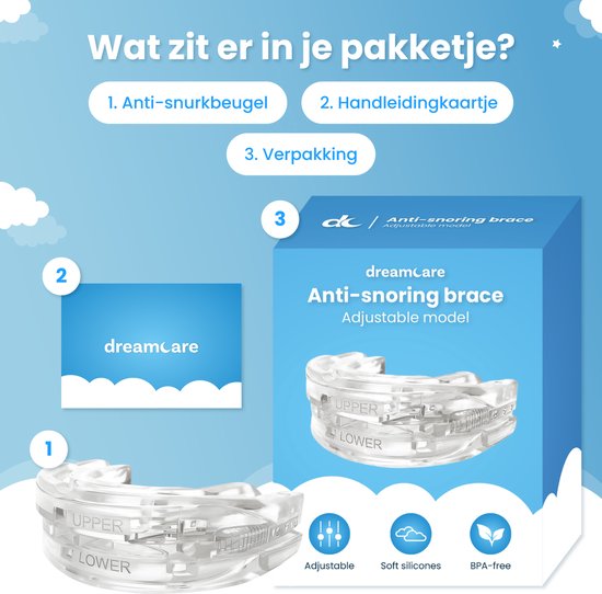 DreamCare Anti Snore Brace - Anti Snore - Snore Brace - Einstellbar - Snore Braces - Anti Snore Produkte - Bpa frei