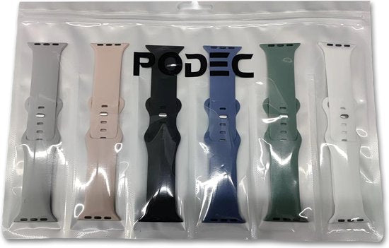 Podec Smartwatch - Silikonband Mehrfarbig 6er Set - Passend für Apple Watch - Band Passend für iWatch 38 / 40/ 41 mm - Passend für Series 1/2/3/4/5/6/7/SE