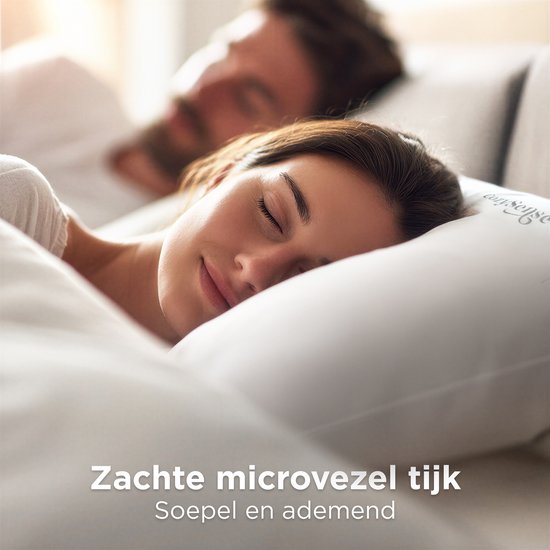CozySense® Kopfkissen - 2er Set - 50x70 CM - Atmungsaktives Schlafkissen mit weichem Mikrofaserbezug - Hotelkissen - Kopfkissen - für Seiten-, Bauch- und Rückenschläfer