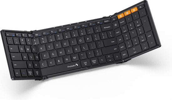 ProtoArc Foldable Keyboard - Full-Size Wireless Keyboard - Reisetastatur Portable - Bluetooth Tastaturen - Laptop IOS Android Windows Tablet iPad Smartphone PC Computer - Schwarz