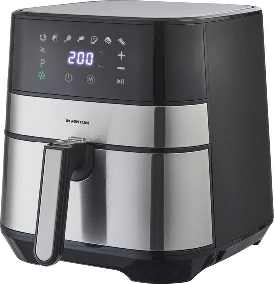 Inventum GF500HLD - Airfryer - Heißluftfritteuse - 5 Liter - 80 bis 200 Grad - PFAS frei - 1700 Watt - Schwarz/Silber - Best Buy März 2025