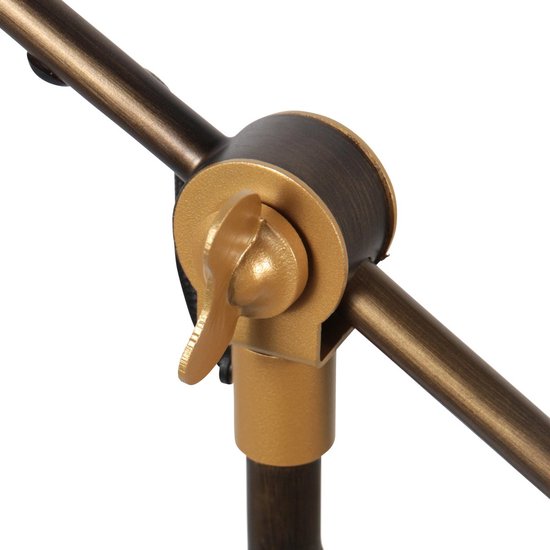 Industrielle Tischlampe „Nove 1321BR“ aus Bronze von Mexlite, 67 cm hoch, mit E27-Fassung und schwenk- und neigbarem Design, ideal für den Innenbereich