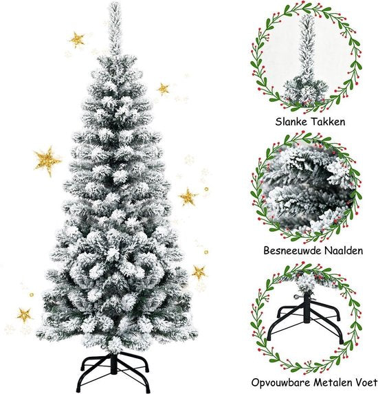 Coast Künstlicher Weihnachtsbaum - Weiß verschneit - MIT Premium PVC Nadeln - 135cm