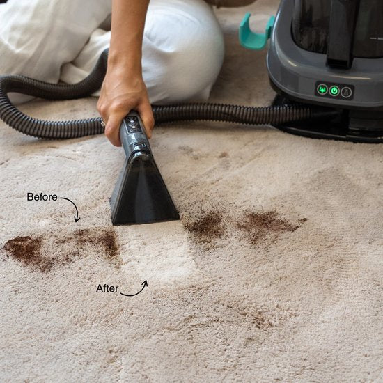 Achaté Fleckenreiniger PRO - Teppichreiniger mit Dampf & Heißwasser - Dampfreiniger - Sofareiniger - Sitzreiniger - Möbelreiniger - Matratzenreiniger - Autositzreiniger - Textilreiniger - Reinigungsmaschine für Teppich, Sofa, Auto, Matratze