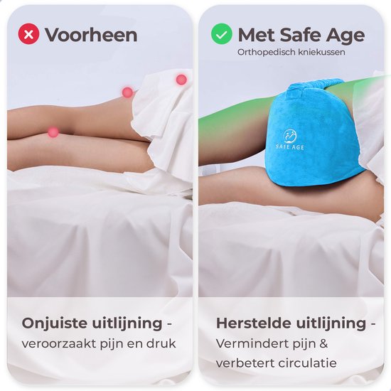 Safelife Kniekissen orthopädisch - Beinkissen für Seitenschläfer - Seitenschläferkissen - Kniekissen für Seitenschläfer - Kniekissen - Seitenschläferkissen für Erwachsene
