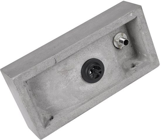 DIFFERNZ JUKON SPRUDELBRUNNEN-SET 38,5 × 18,5 × 9 cm BETON HELLGRAU