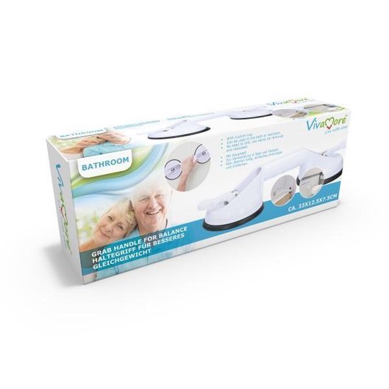 Vivamore Griff für Gleichgewicht - Mit Saugnäpfen - Für ältere und behinderte Menschen - 33cm