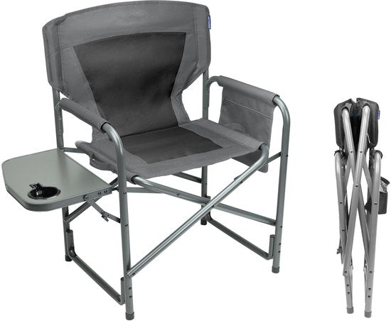 TRVLMORE Campingstuhl - Zusammenklappbar - Leichtgewicht - 120 kg Belastbarkeit - Grau