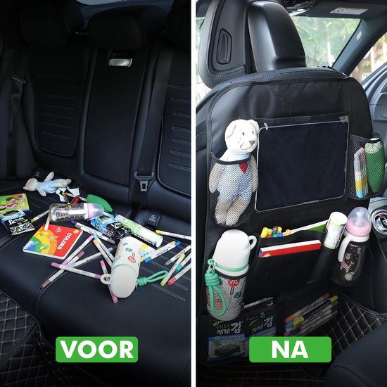 Travelhawk Auto-Organizer - Autositz-Organizer für Kinder - Mit iPad-Halterung - Schwarz