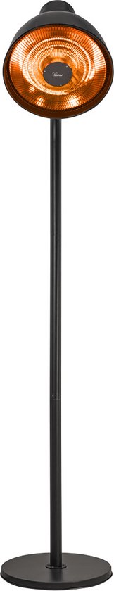 Perel - Steh-Terrassenheizer - 2000 W - 3 Heizstufen - Retro-Design - Metall - Schwarz