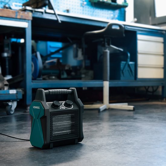 VONROC Elektroheizung - Heizlüfter - 2000W/3000W - Keramik - 3 Einstellungen - Thermostat - 30m2
