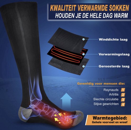 Beheizte Socken – Elektrische Socken – Socken – Elektrisch beheizte Socken – Größe 36–41