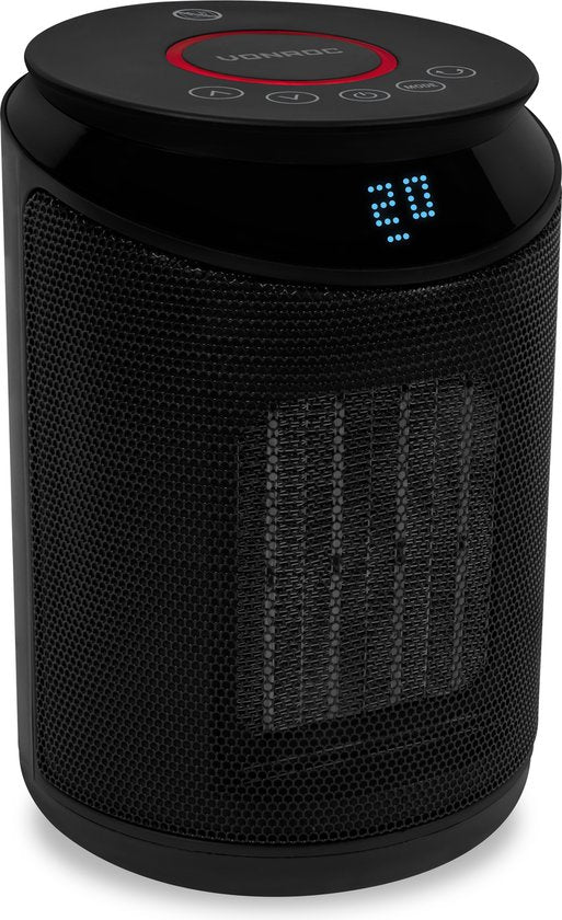 VONROC Elektroheizgerät - Heizlüfter - 1000W/2000W - Keramik - 3 Einstellungen - Schwenkfunktion - LED-Anzeige - Thermostat und Timer - 20m2