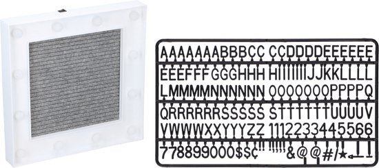 Grundig Memoboard - 150 Buchstaben - Filz - LED - 30x30cm