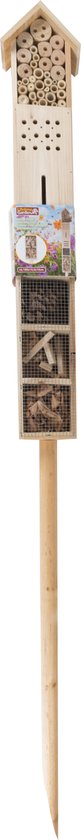Lifetime Garden Insektenhotel - Holz - 160 x 14,5 x 10 cm - auf Stange