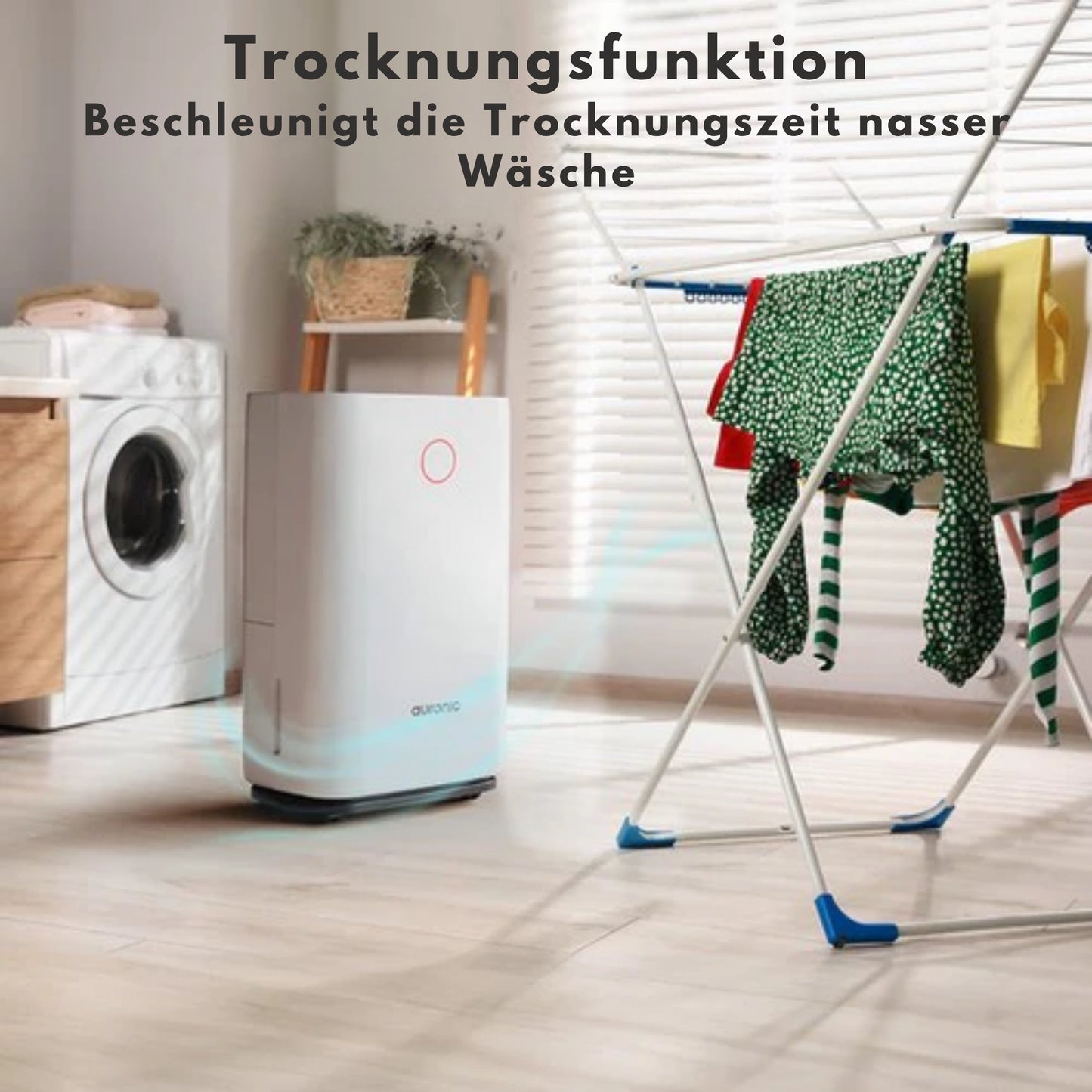 Auronic Luftentfeuchter - 16 l Kapazität pro Tag - Wash-Dry-Funktion - Nachtmodus - Für Schlafzimmer & Wohnzimmer - Weiß & Kunststoff
