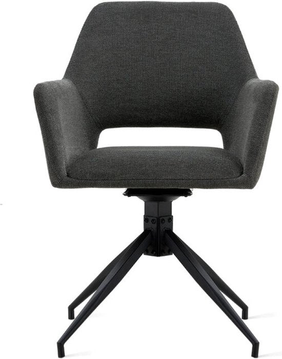 Multifurn - Esstischstuhl 'Tess' (Samt, Anthrazit, 2er Set)