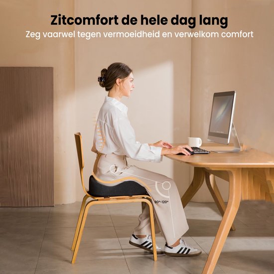 ProtoArc® SC Butterfly Sitzkissen - Ergonomisches Orthopädisches Sitzkissen - Stuhlkissen & Sprungkissen - Memory Foam Keilkissen - Für Bürostuhl, Auto & Zuhause - Atmungsaktiv & Rutschfest