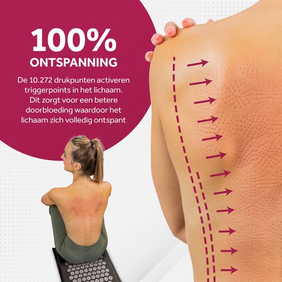 Northwall Nagelmatte - Mit Kissen & Tragetasche - Mit Nagelkissen - Akupunktur - Meditation - Shakti Massage - Schwarz