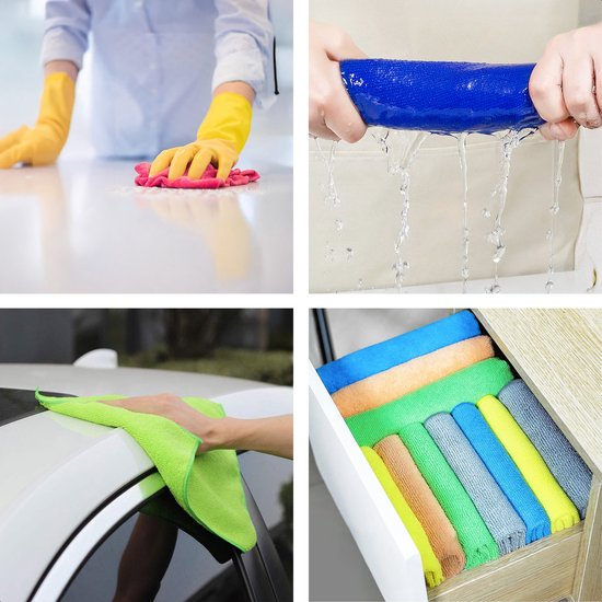 LUFT Mikrofasertücher - 14 Stück - 30x30cm - Geeignet für Fenster, Reinigung, Fenster, Auto - Wischer - Reiniger - Reinigungstücher - Poliertücher - Trockentücher - Spültücher