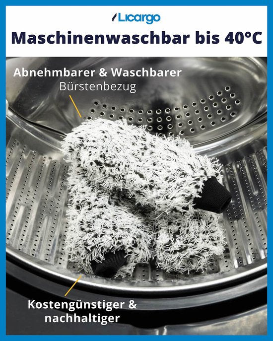 LICARGO® Mikrofaser-Bürstenaufsatz – Austauschbarer Aufsatz für die Mikrofaser-Felgenbürste Professional – Maschinenwaschbar bei 40 °C – Einfach auszutauschen – Ideal für hochwertige Felgen