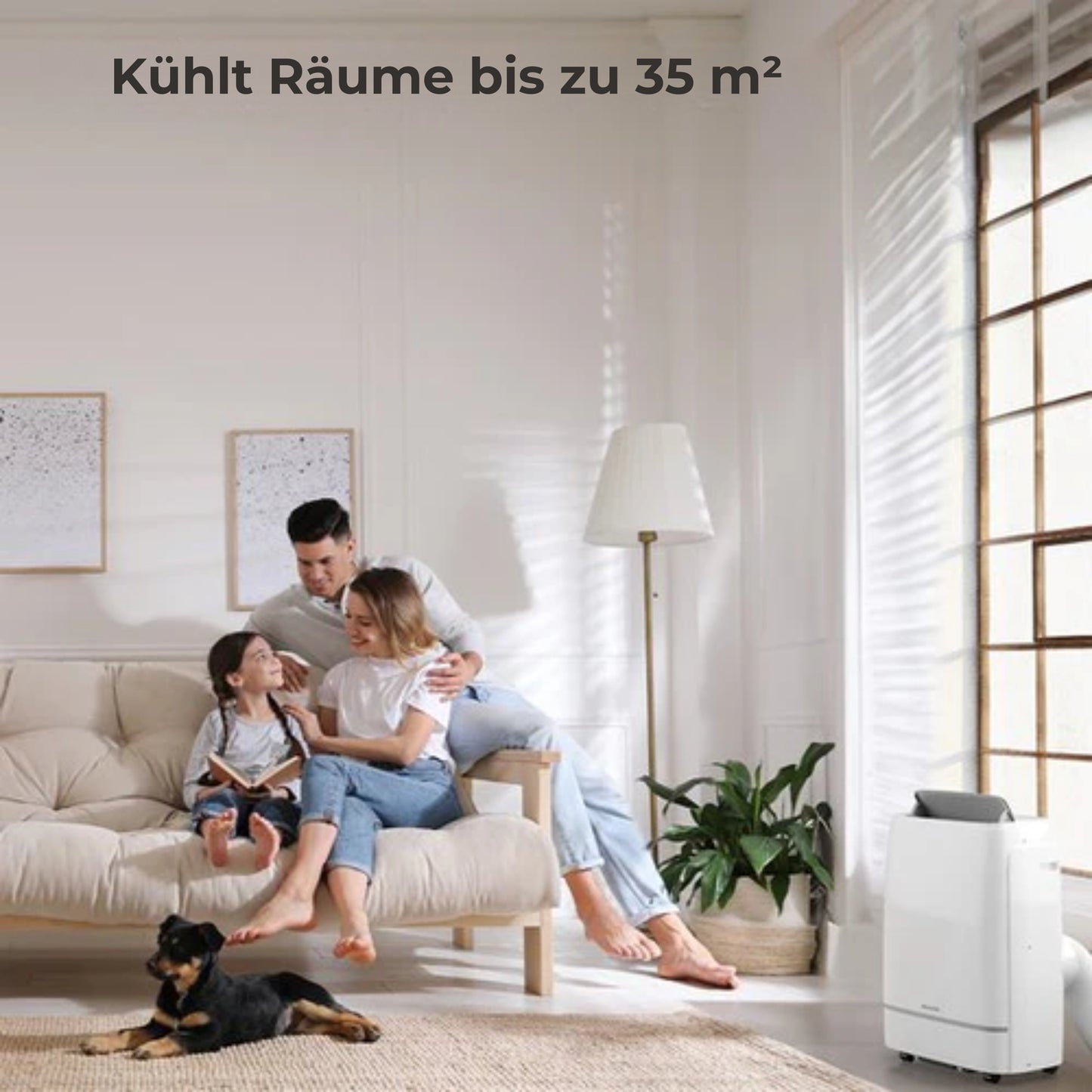 Auronic Mobile Air Conditioner - 12.000 BTU - 4-in-1 - Mit 2 Fensterdichtungs-Kits - Schlafzimmer - Wohnzimmer - Kühlen bis zu 35 m² - Weiß