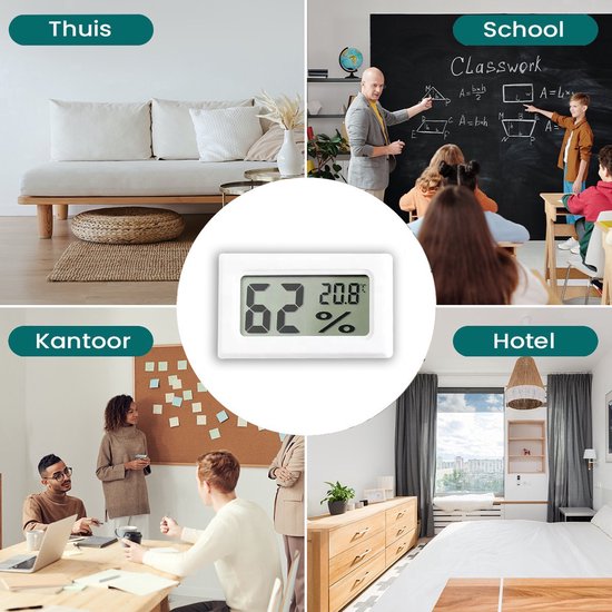 Ease Electronicz Hygrometer - Wetterstation - Luftfeuchtigkeitsmesser - Thermometer für Innenräume - inkl. Batterien