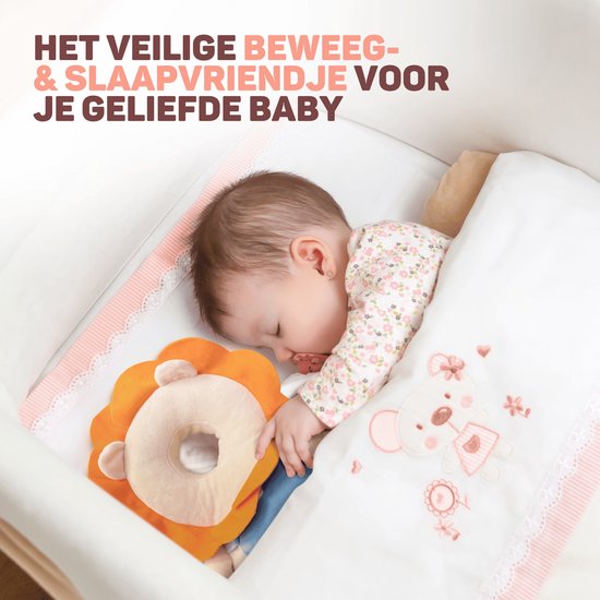 Vulpes Goods® BabyCare - Baby Kopfkissen - Baby Sicherheitskissen - Sturzrucksack - 3D Atmungsaktiv - Sicheres Laufen lernen - Löwe