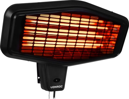 VONROC Atmosphärischer Terrassenstrahler - Amiata 2200W - Leistungsstarke Infrarotlampe - 3 Heizstufen - Zur Wandmontage