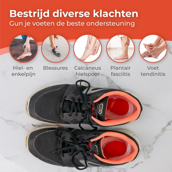 Nuvance - Fersensporn Orthesen - Fersenschoner - Einlagen - Fersensporn - 2 Stück für Größe 34-38 - Rot
