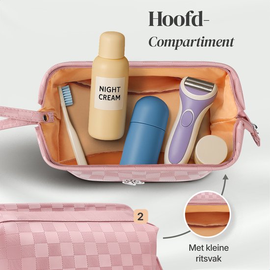 Skycases Travel Essentials - Kulturtasche und Make-up-Organizer - wasserdicht und kompakt - geeignet für Reisen und den täglichen Gebrauch - Unisex - Pink